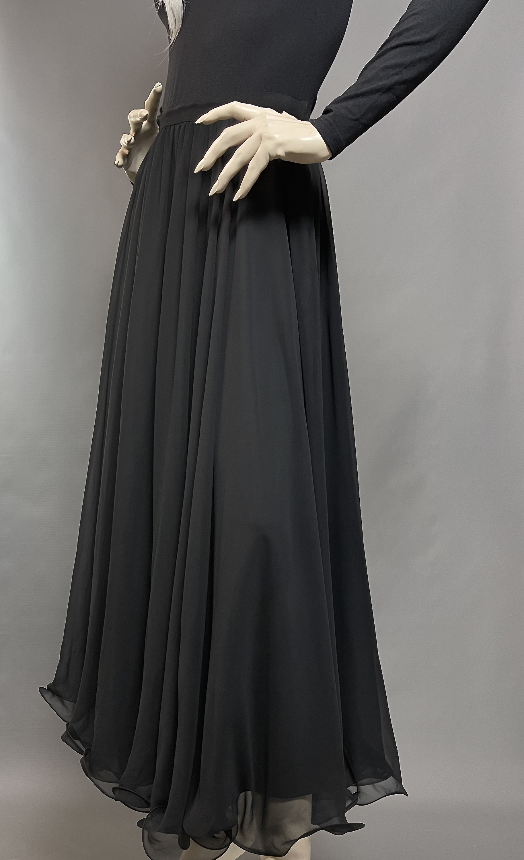 Femme A-Ligne Jupe Longue en Mousseline Maxi Jupe Brillante Danseuse de