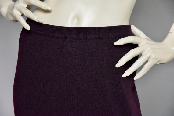 JEAN MUIR Maxi Skirt |80s Burgundy Wool Skirt | B… - image 5