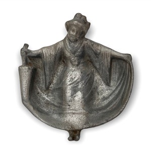 Pewter Naughty Risqué Geisha Girl Trinket Dish Figural Ashtray