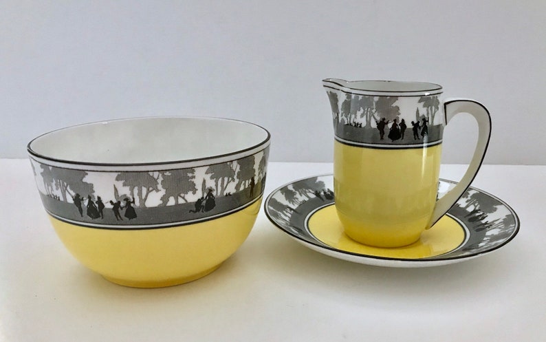 Art Deco E Brain Foley China Teapot Milk /& Sugar Tea Set