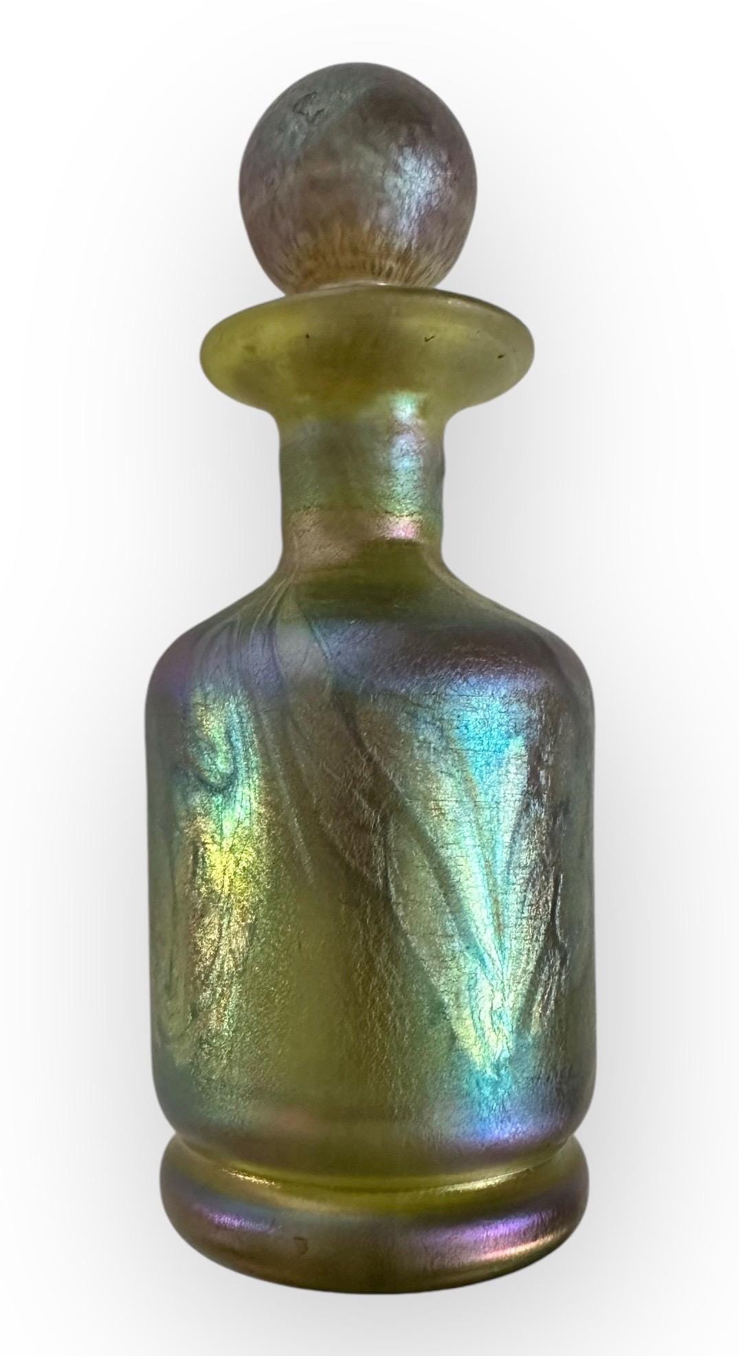 Art Nouveau Louis Comfort Tiffany Favrile Perfume Art Glass Bottle
