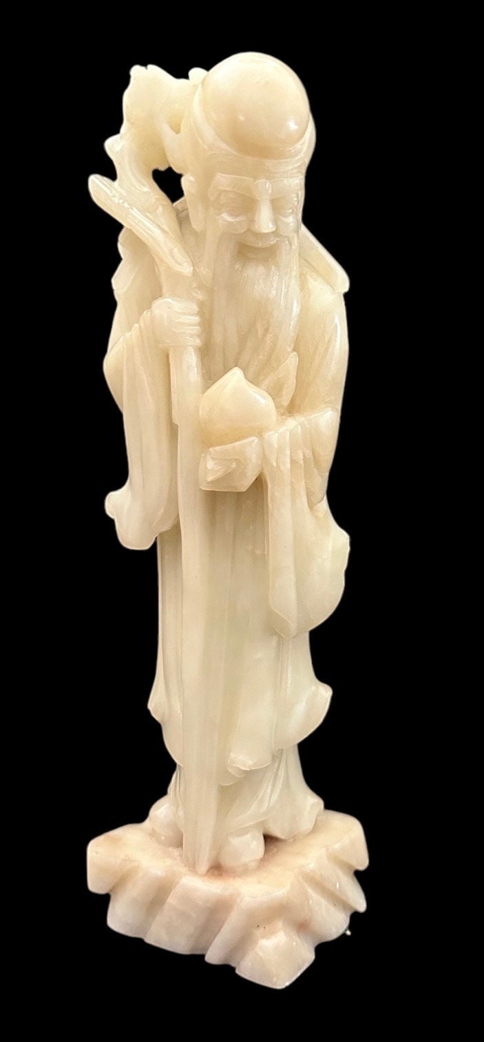 19th Century Soapstone Carving of Shou Lao, the Chinese God of