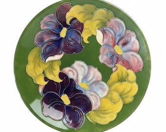 12,25" Moorcroft Clematis Charger Plate – Gesigneerd Walter Moorcroft - Made in England
