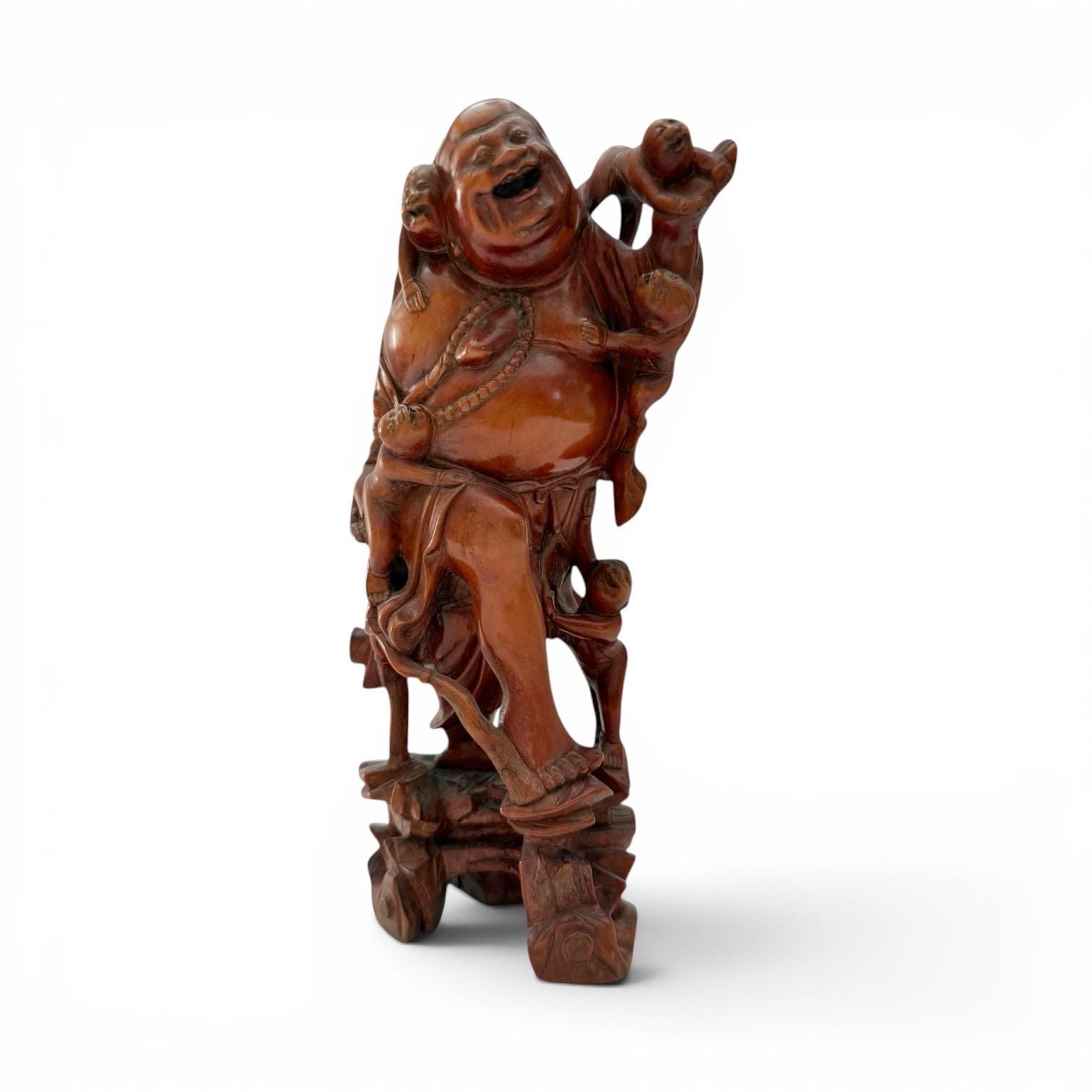Laughing Bueha【子宝母子像】陶器製32Χ21u00262.2Кg 中古良品 商品の