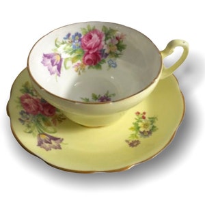 Yellow EB Foley China Tea Cup and Saucer Teacup Set  &quot;Foley Tulip&quot;