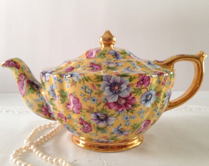Beautiful Sadler sophie Chintz Teapot Etsy