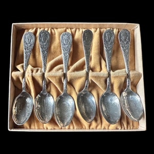 1893 Souvenir Chicago World’ Columbian Exposition Silver Plate Spoons