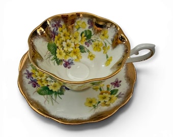 Vintage Royal Albert Primulette Tea Cup and Saucer