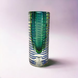 Pavel Hlava Czech Sommerso Glass Vase Sculpture Modernist Studio MCM Glass Art