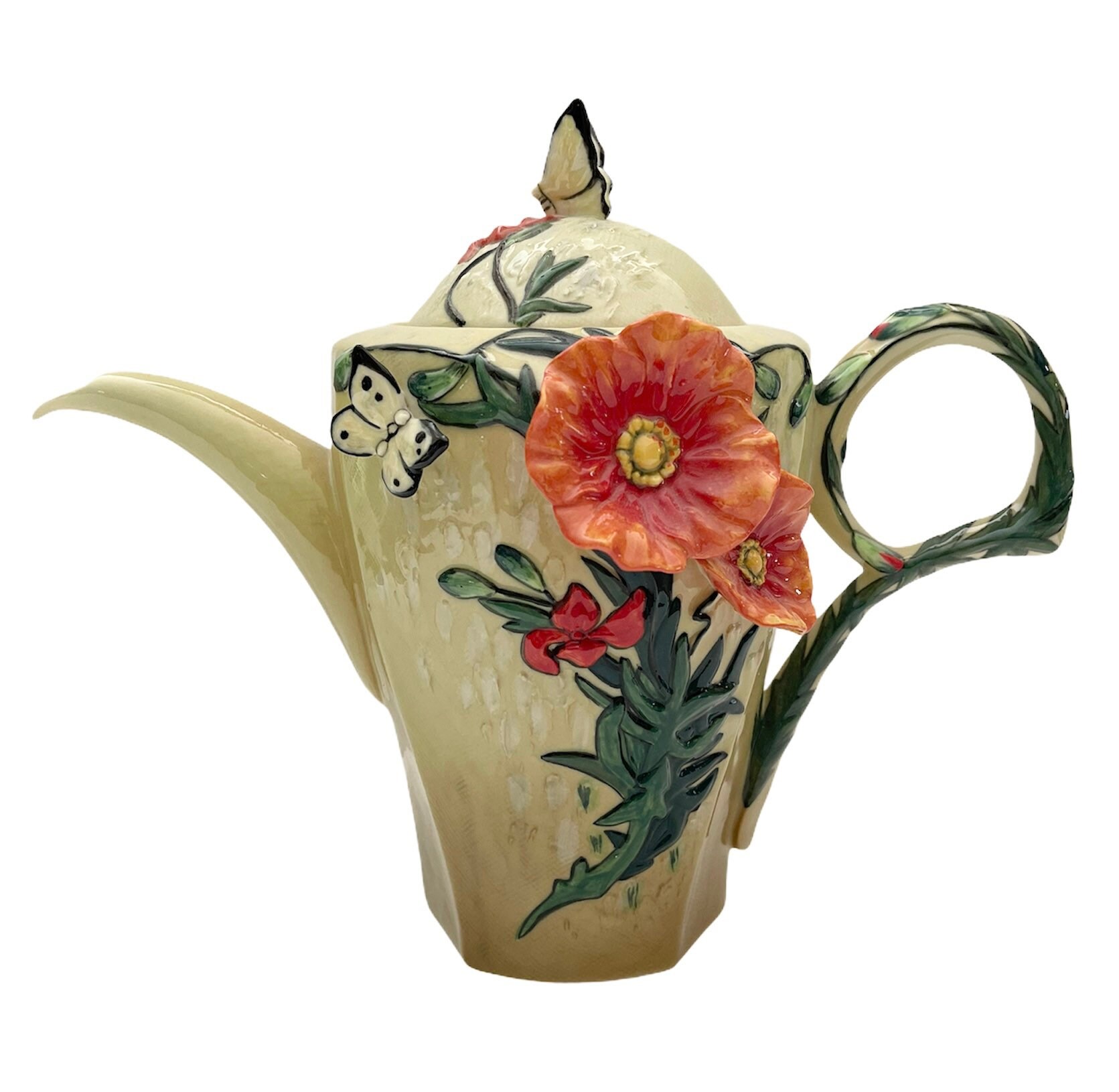 Large Franz Porcelain Collection Van Gogh Poppy Flowers Teapot Etsy