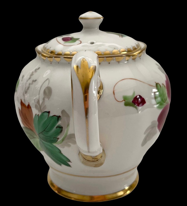 Tuscan Hand Painted Pansy Bone China Teapot Etsy