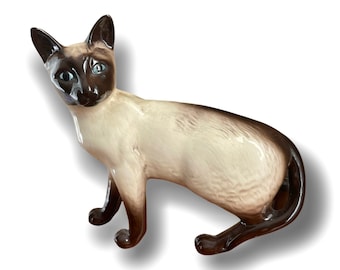 Large Beswick Siamese Cat Standing Figurine