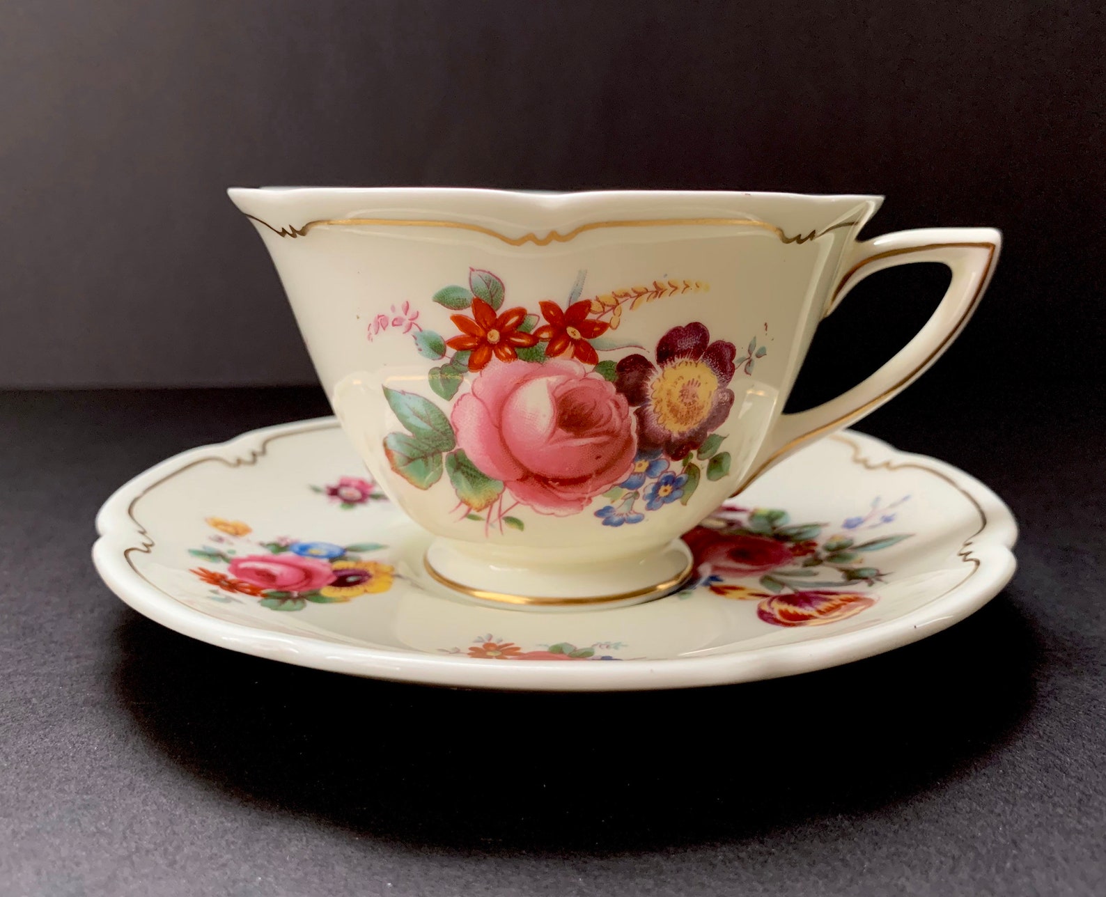 Antique Royal Doulton China Tea Cup & Saucer Teacup Set Etsy