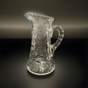 American Brilliant Period ABP Crystal Daisy Pitcher Jug