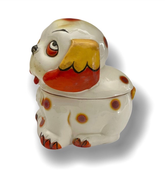 Antique Bonzo Dog Tobacco Jar Trinket Box G Studdy Cartoon Pug