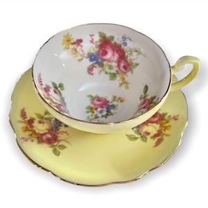 Yellow EB Foley China Tea Cup and Saucer Teacup Set