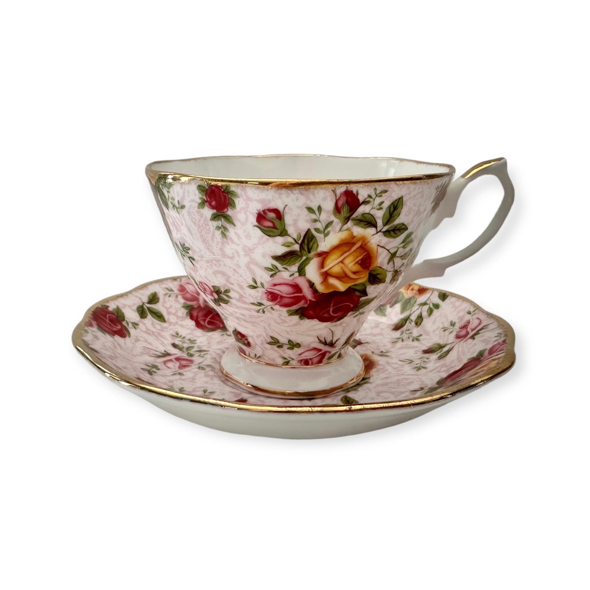 Royal Albert Old Country Roses Soft Pink Lace Tea Cup & Saucer - Etsy