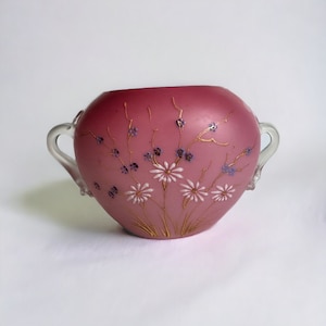 Antique Mount Washington Enameled Peachblow Cased  Satin Glass Victorian