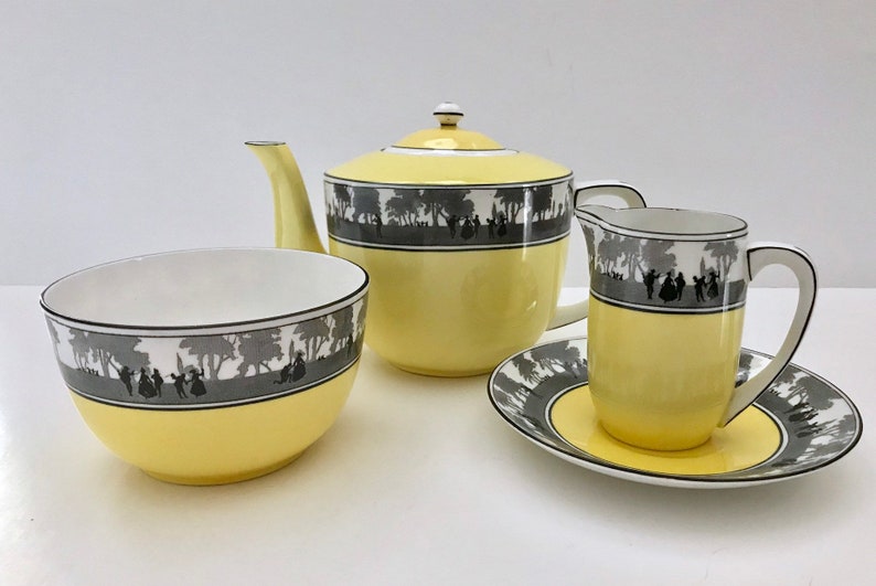 Art Deco E Brain Foley China Teapot Milk /& Sugar Tea Set