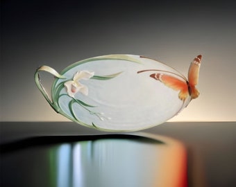 Beautiful Franz Porcelain Papillon Butterfly Tray XP1694