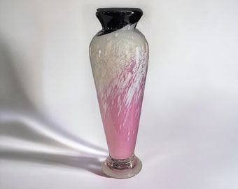 ヴィンテージ 吹きガラス 花瓶 ピンク ブルー ホワイト - Etsy 日本