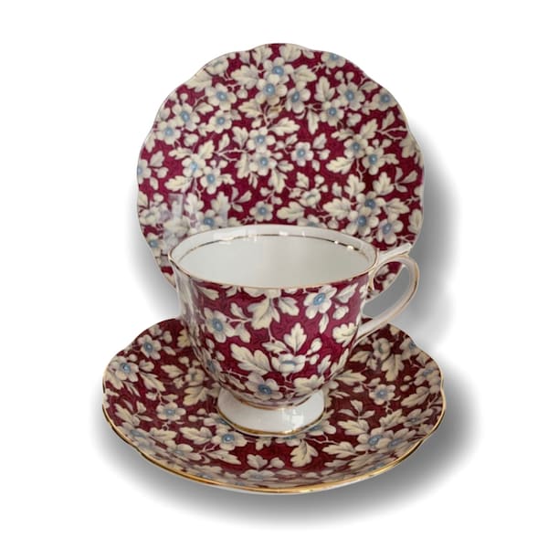 Royal Albert Brocade Chintz Trio China Tea Cup Saucer & Plate