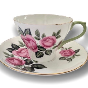 Vintage Shelley Pink Rose Tea cup & Saucer