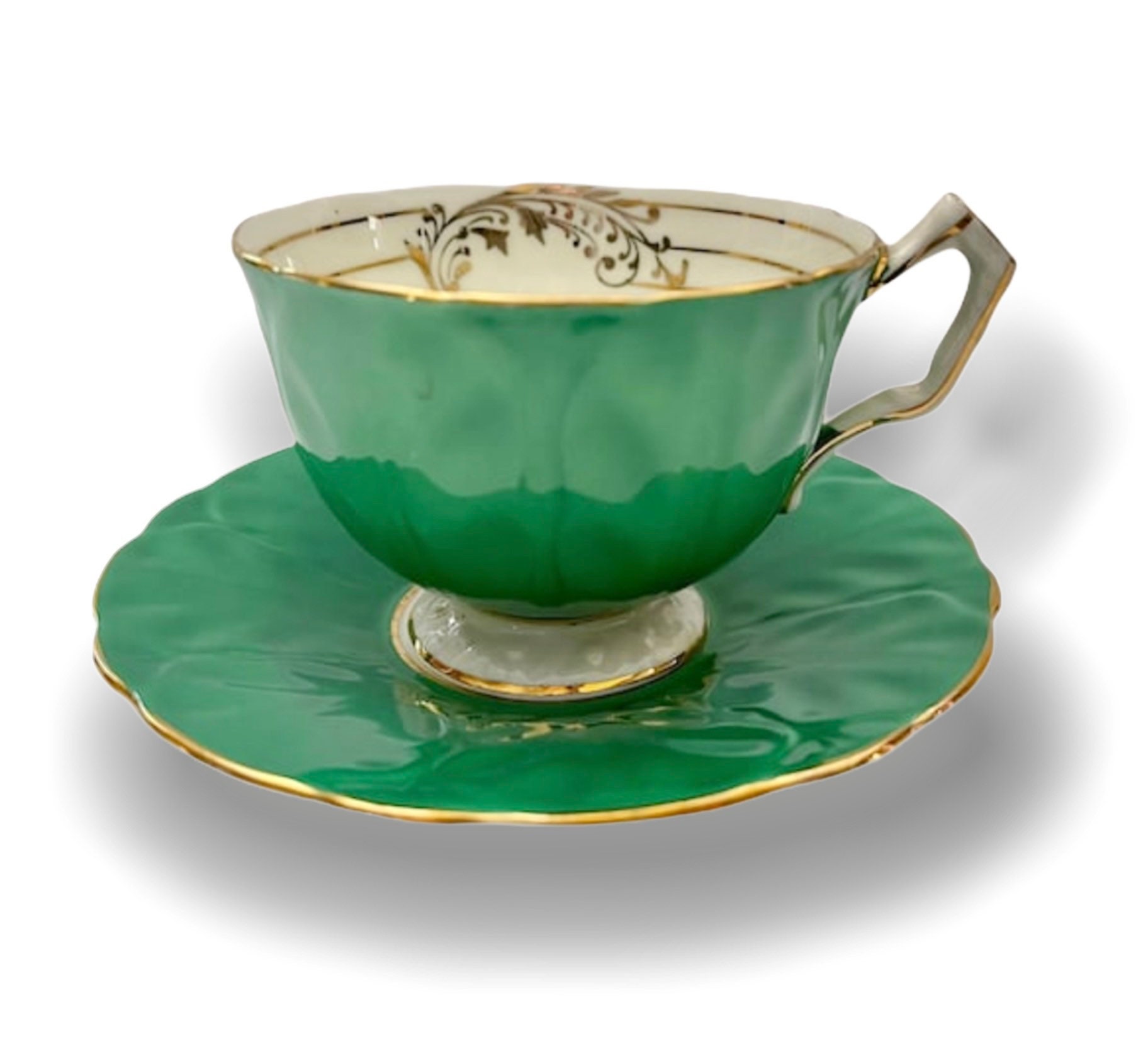 Vintage tea Cup, Tea Cup Aynsley Corset shape tea cup Morning Glory in