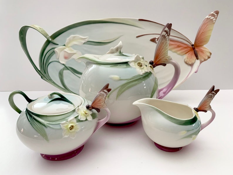 Beautiful Franz Porcelain Papillon Butterfly Tea Set With Etsy