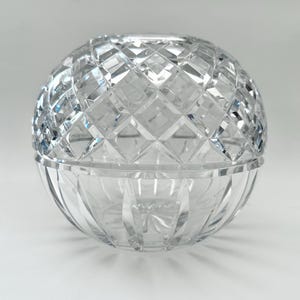 Large Czech Cut Crystal Rose Bow Vase