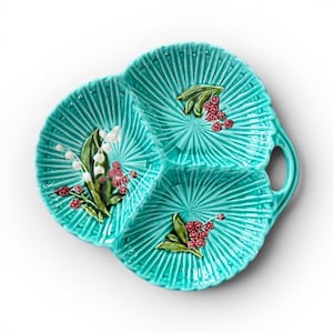 Beautiful Antique Schramberg Lily of the Valley Divided Plate Circa 1920