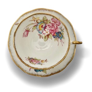 Künstler signiert Roslyn Sunningdale Teetasse & Untertasse