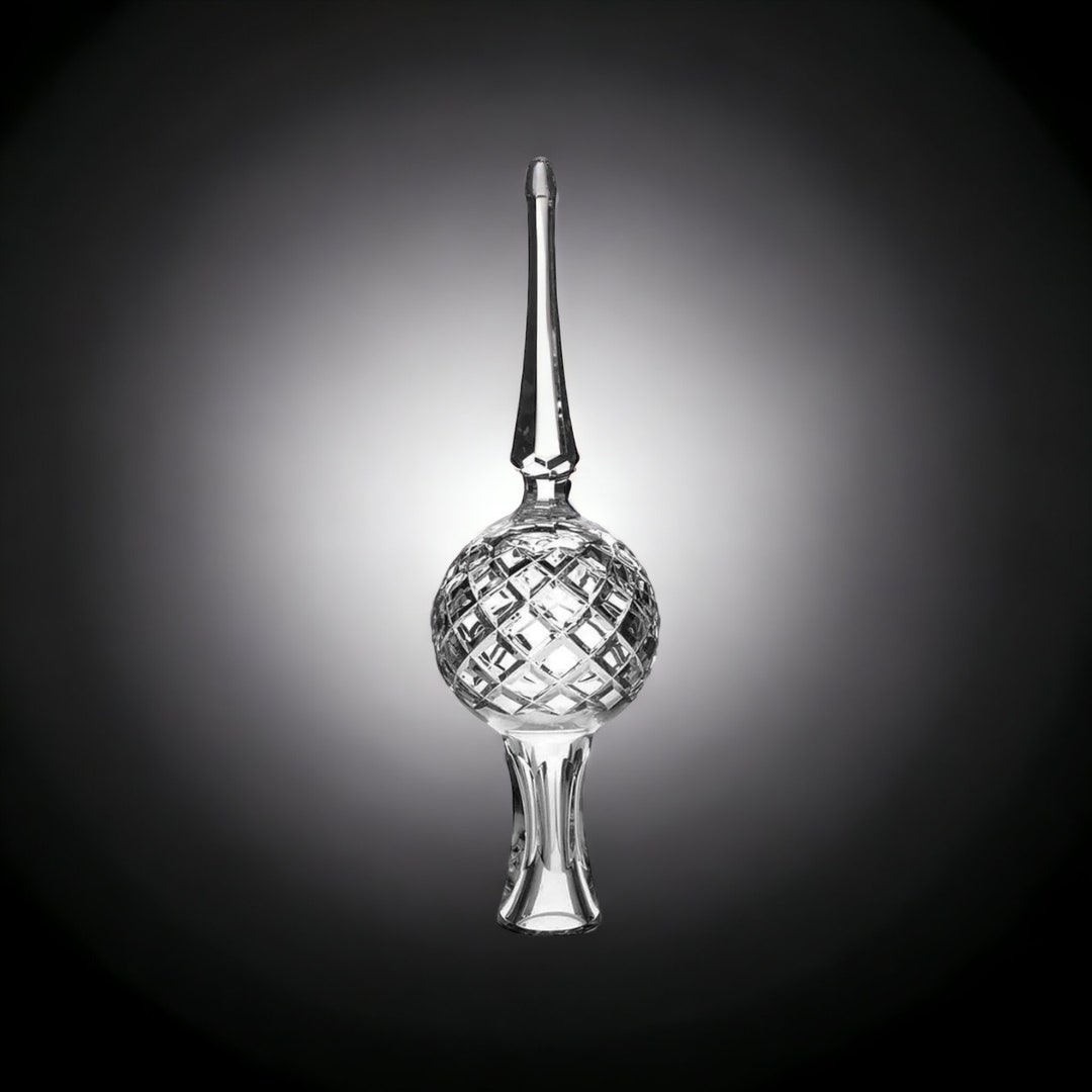 Waterford Crystal Glass Tree Topper Ornament Round Tip 10 Etsy