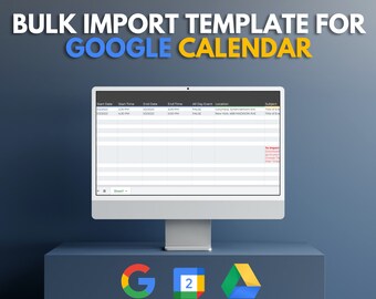 Bulk Event Import Template  for Google Calendar - Google Sheets, Business