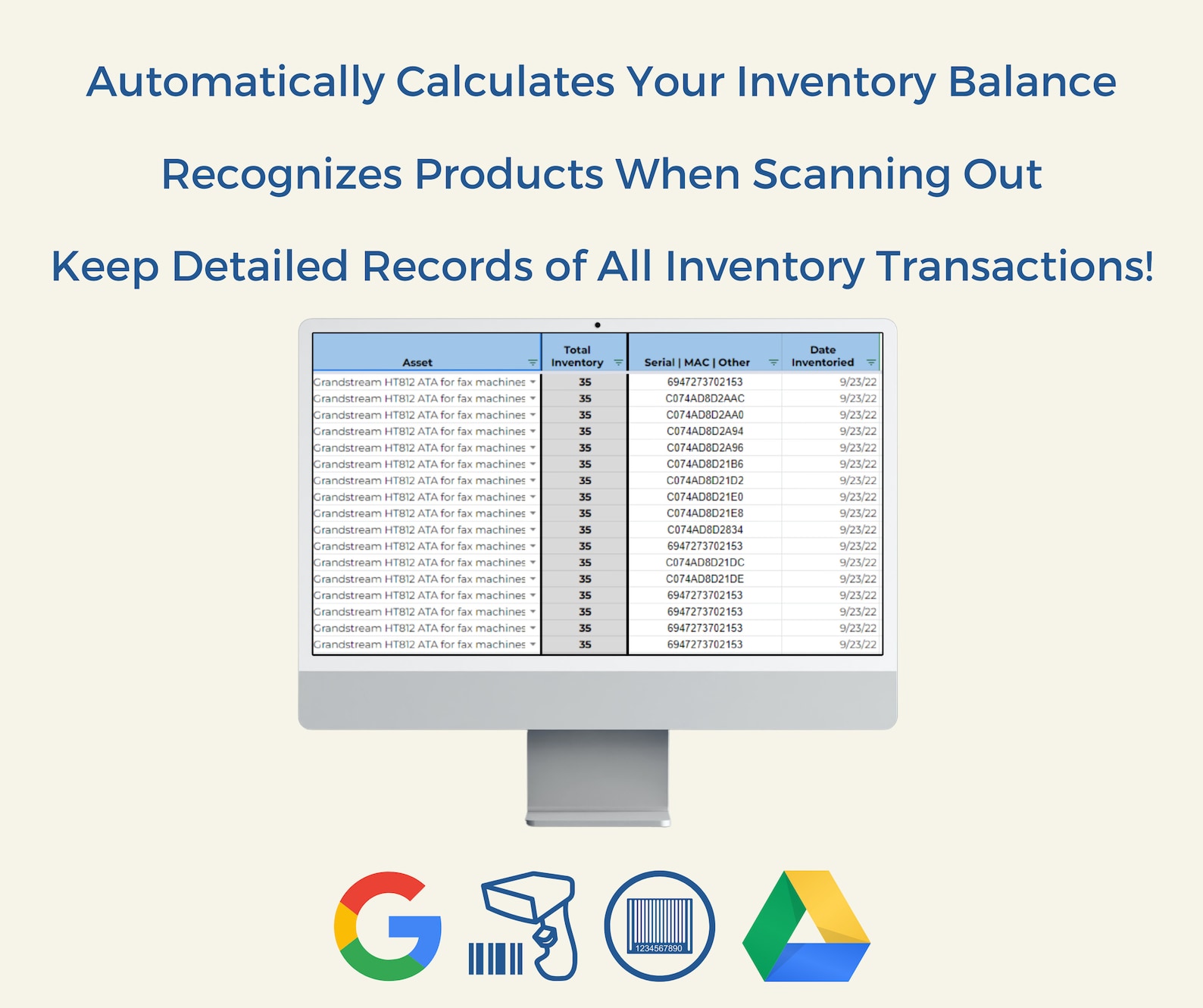 Unique Barcode Scan Inventory Management System - No Typing - Google ...