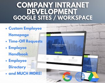 Custom Company Intranet Development Needs Assessment - Employee Website - Digital Business Tools, Sheets, Docs, Forms, Slides, Sites