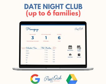 Date Night Coordinator for Google Sheets - Trade Child Care with Your Closest Friends and Family! - Planner, Template, Easy