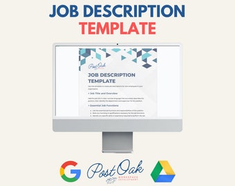Job Description Template - Google Doc, Easy, Digital, Onboarding