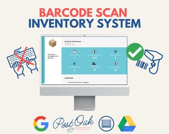 Unique Barcode Scan Inventory Management System - No Typing - Google Spreadsheet, Serial Numbers, MAC Addresses, Template, Easy