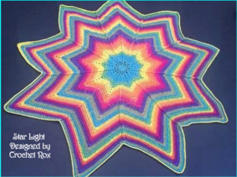 CROCHET PATTERN Star Light 9 point Jacobs Ladder blanket star Etsy