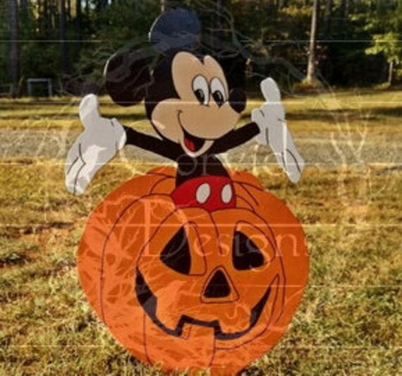 Pumpkin Surprise Mickey Mouse Inspired Yard Sign Halloween Etsy