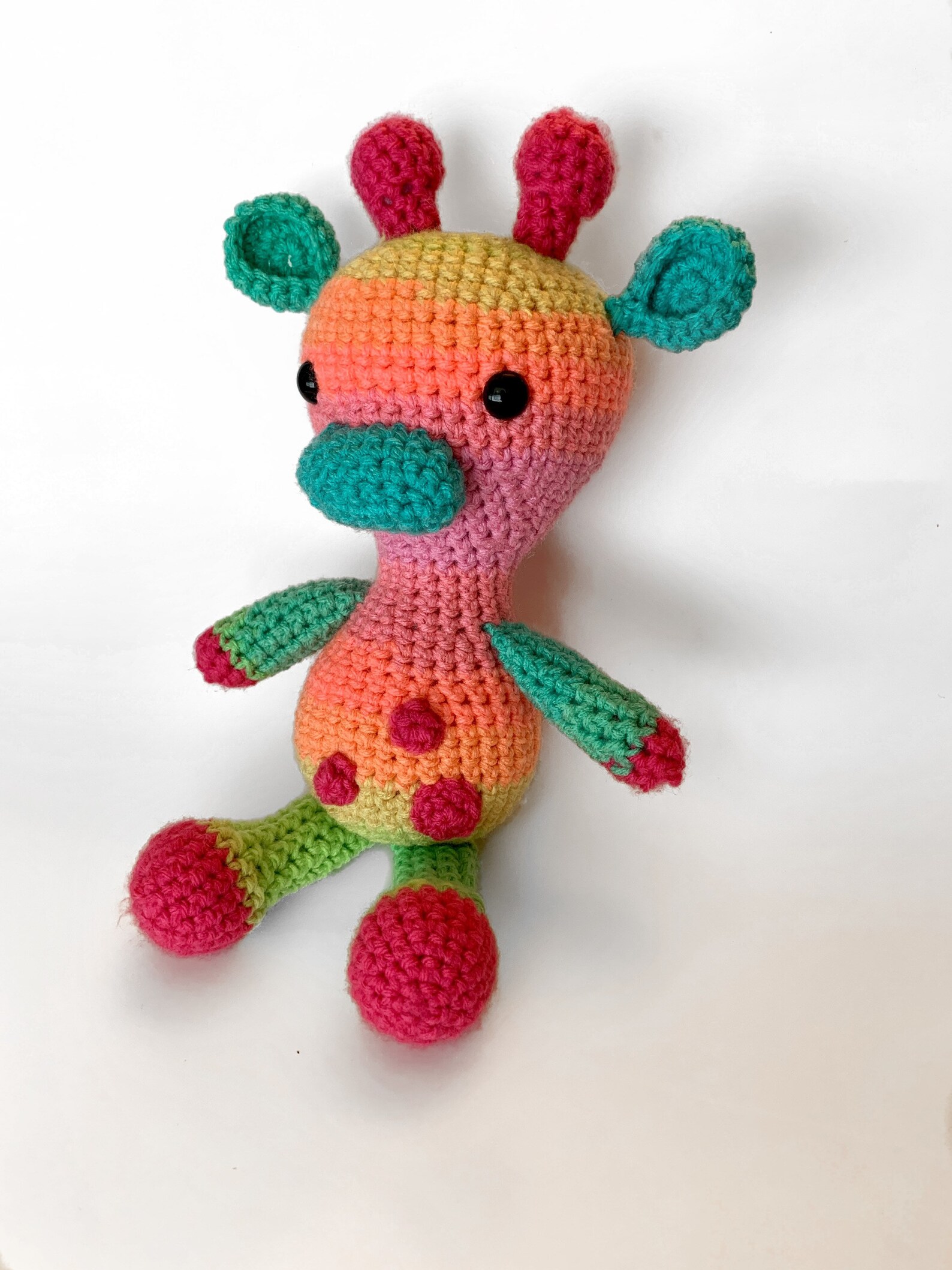 Crochet Stuffed Giraffe Plush Rainbow Stuffed Animal Gift Etsy