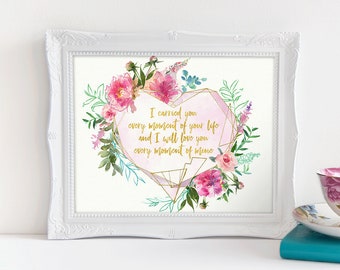 Pregnancy Loss, Infant Loss Watercolor Printable Gift - I Carried You