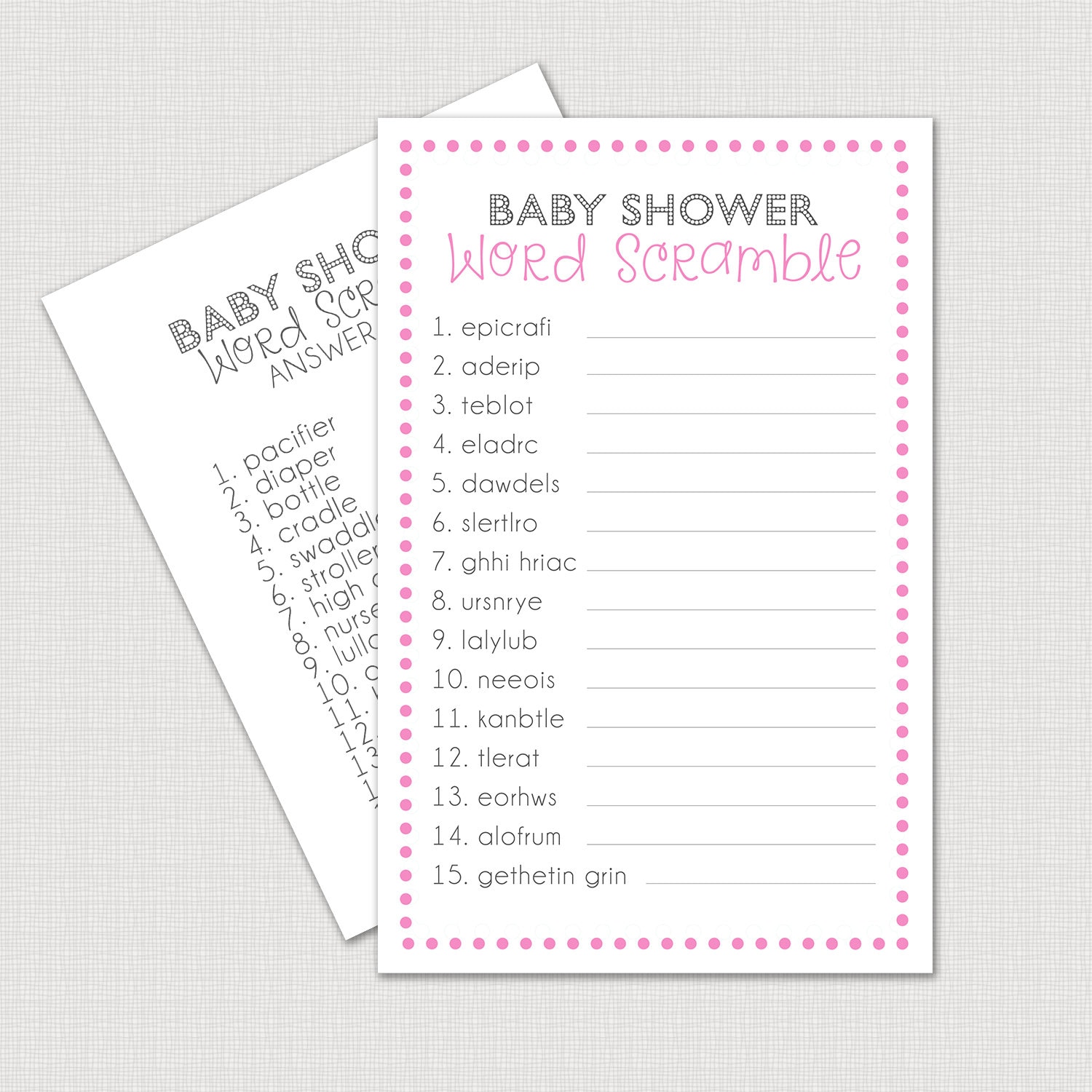 Don't Say Baby Clothespin Game, Printable Baby Shower Games, Boy Baby  Shower, Instant Download 