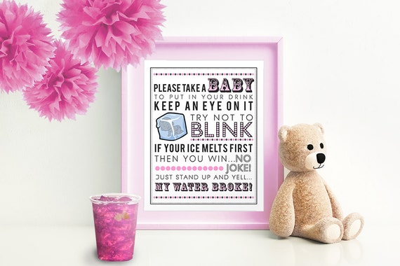 My Water Broke Game Ice Cube Game Pink Printable Baby Shower Etsy My Water Broke Game Ice Cube Game Pink Printable Baby Shower Etsy