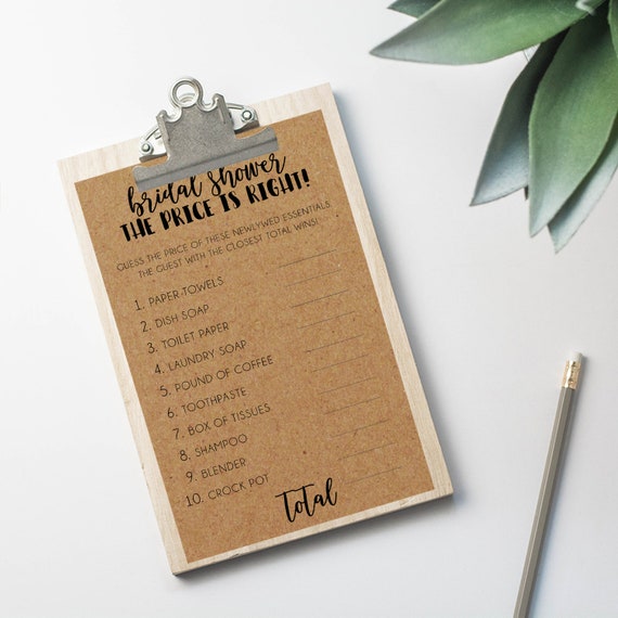 The Price Is Right Printable Bridal Shower Games Instant Etsy The Price Is Right Printable Bridal Shower Games Instant Etsy