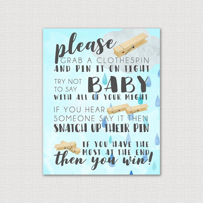 dont say baby clothespin game printable baby shower etsy
