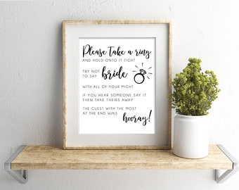 Don't Say Bride Necklace Game Printable Bridal Shower | Etsy