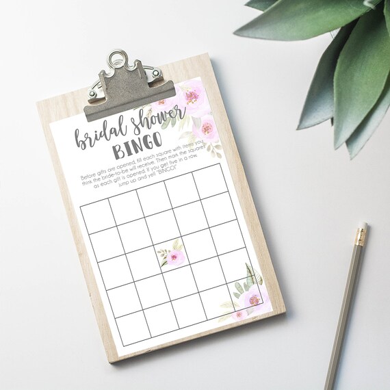 Bridal Shower Bingo Printable Bridal Shower Games Instant - Etsy