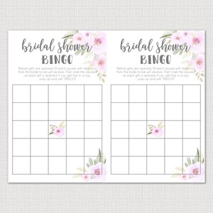Bridal Shower Bingo Printable Bridal Shower Games Instant Download PDF ...